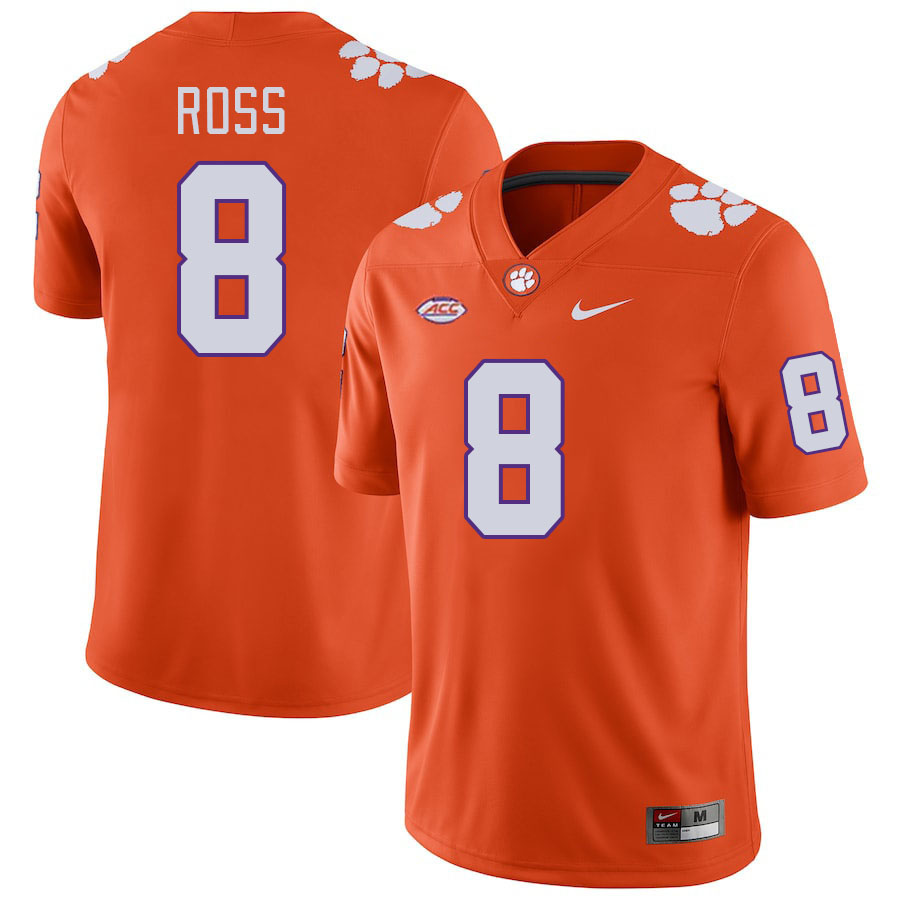 Clemson Tigers #8 Justyn Ross College Football Jerseys Stitched Sale-Orange